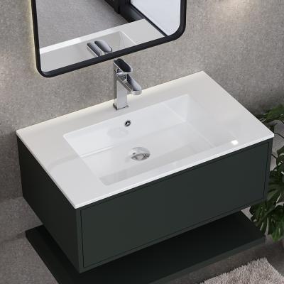 Раковина Paola Nero 800 глянцевая врезная с отверстием под смеситель