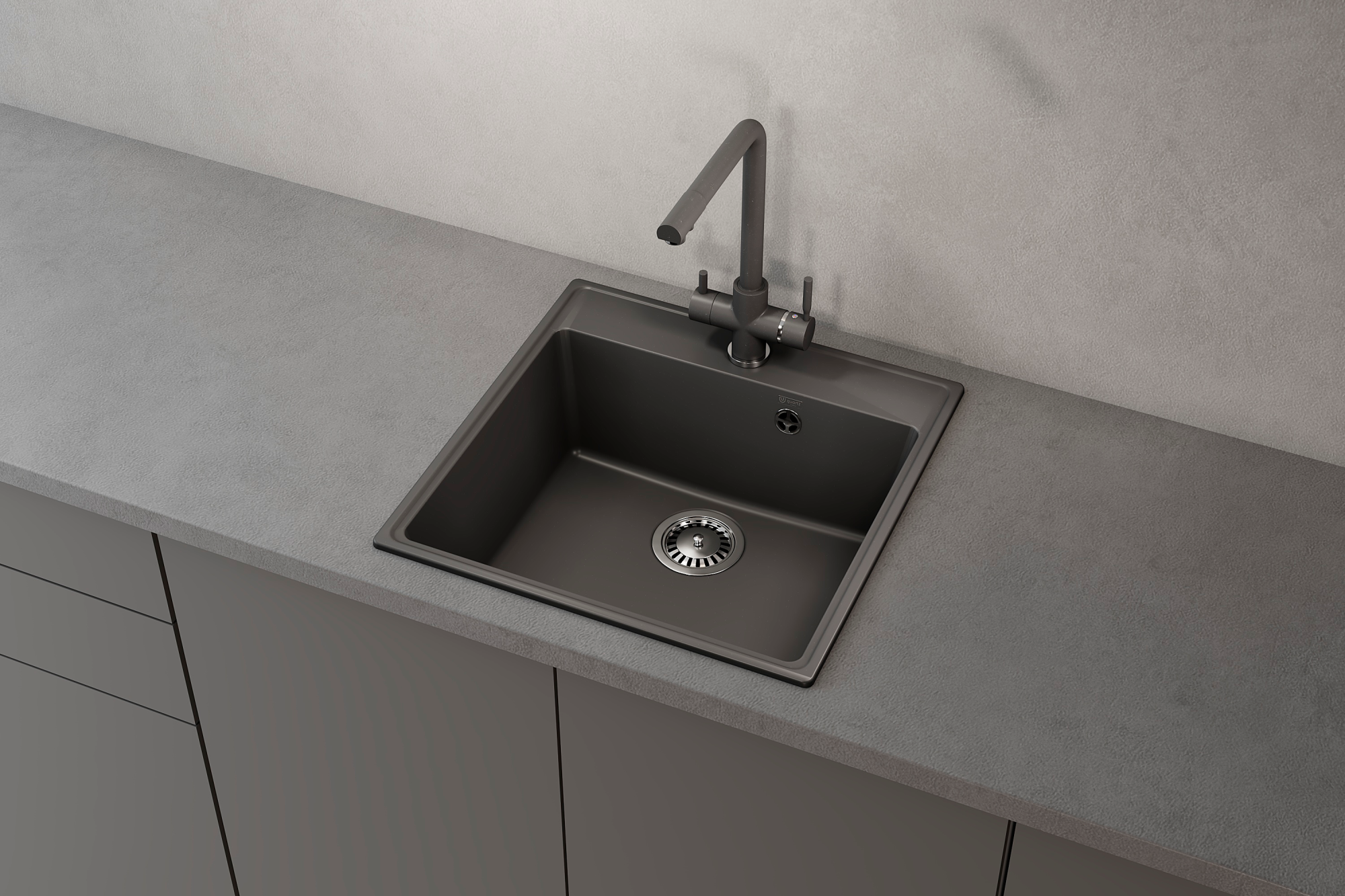 Кухонная мойка ULGRAN Quartz Forte 505 квадратная